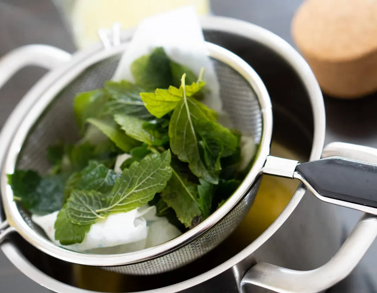 Eau déthox mélisse, menthe et citrons