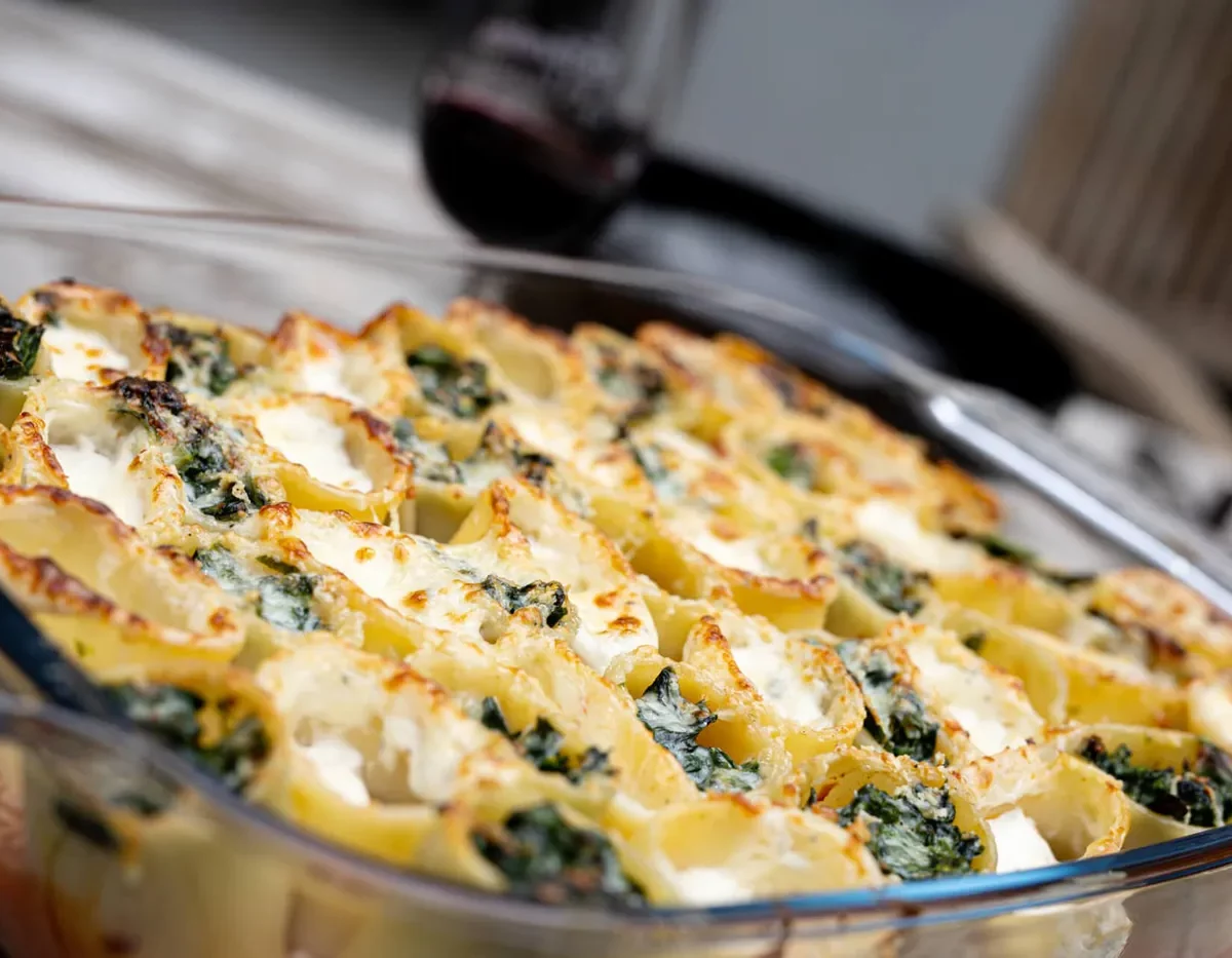 Paccheri à la saucisse italienne crème de gorgonzola et épinards