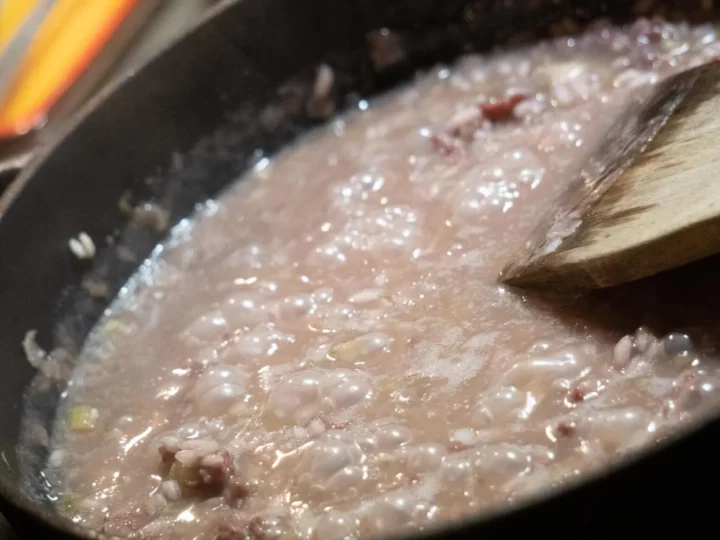 Risotto d'hiver au vin rouge, saucisse italienne, fenouil et fontine — photo 10