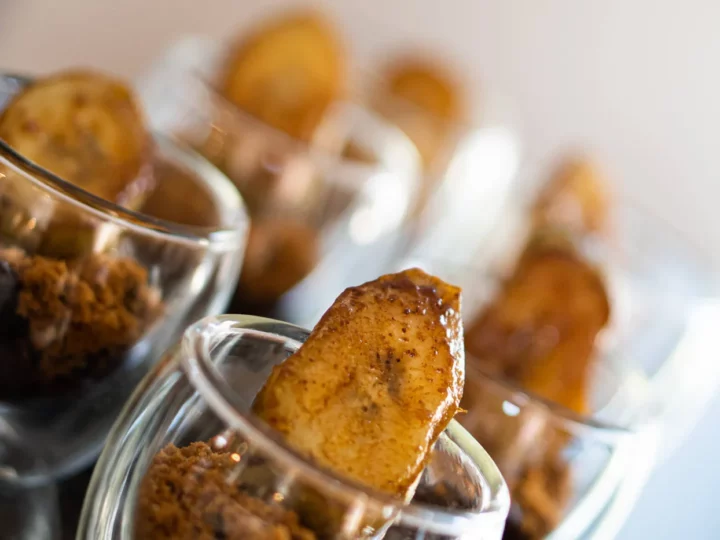 Verrine de boudin, spéculos et banane épicée