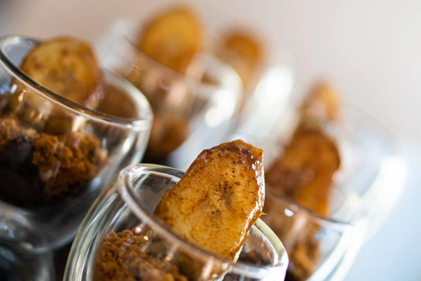 Verrine de boudin, spéculos et banane épicée